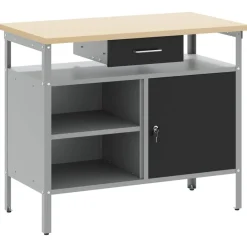vidaXL Établi et gris 100 x 55 x 85 cm Bois d'ingénierie et acier