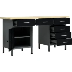 vidaXL Établi Noir 160x60x85 cm Acier