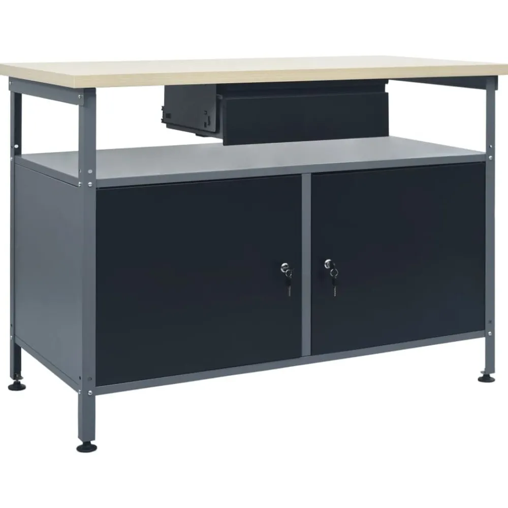 vidaXL Établi Noir 120x60x85 cm Acier