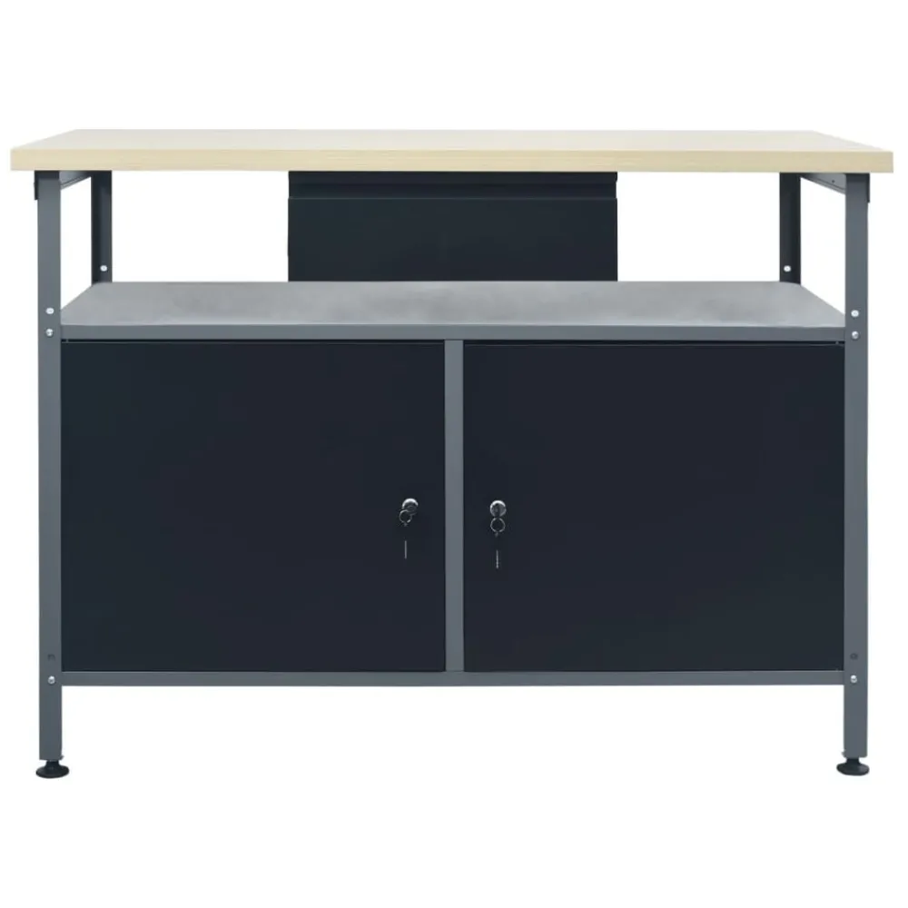 vidaXL Établi Noir 120x60x85 cm Acier