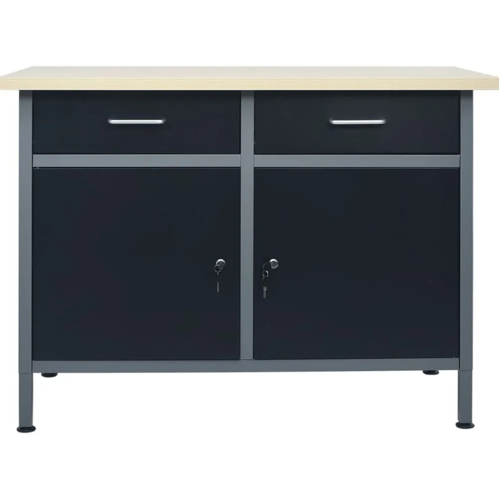 vidaXL Établi Noir 120x60x85 cm Acier