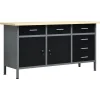 Accessoires De Quincaillerie-vidaXL Établi Noir 160x60x85 cm Acier