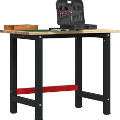 Accessoires De Quincaillerie-vidaXL Établi 100x60x81,5 cm bois de chêne massif Naturel