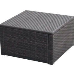 vidaXL Tabouret / repose-pied Résine tressée 53 x 53 x 30 cm