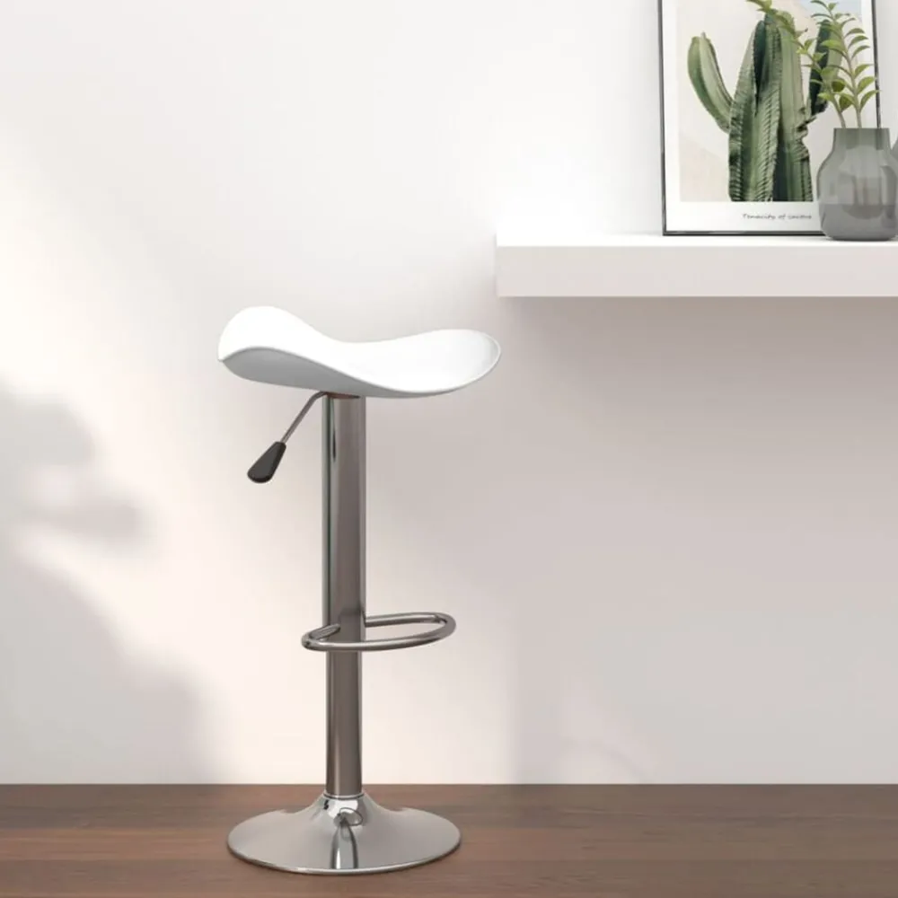Fauteuils Et Chaises-vidaXL Tabouret de bar Acier chromé et cuir artificiel Blanc