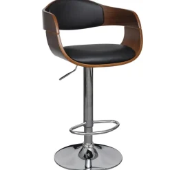 vidaXL Tabouret de bar bois courbé et similicuir