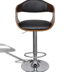 vidaXL Tabouret de bar bois courbé et similicuir