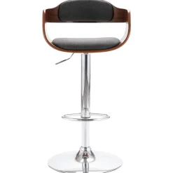 vidaXL Tabouret de bar Contreplaqué et tissu gris