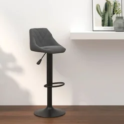 Fauteuils Et Chaises-vidaXL Tabouret de bar Velours Gris foncé