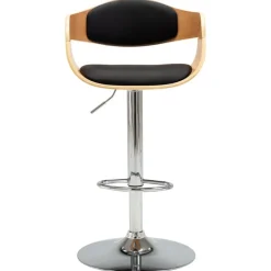 Fauteuils Et Chaises-vidaXL Tabouret de bar Noir Bois courbé et similicuir noir et marron clair