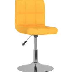 Fauteuils Et Chaises-vidaXL Tabouret de bar pivotant Tissu Jaune