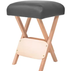 Santé & Beauté-vidaXL Tabouret de massage pliant siège 12 cm d'épaisseur 2 traversins Noir