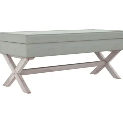 Bancs-vidaXL Tabouret de rangement 110x45x49 cm Velours Gris clair