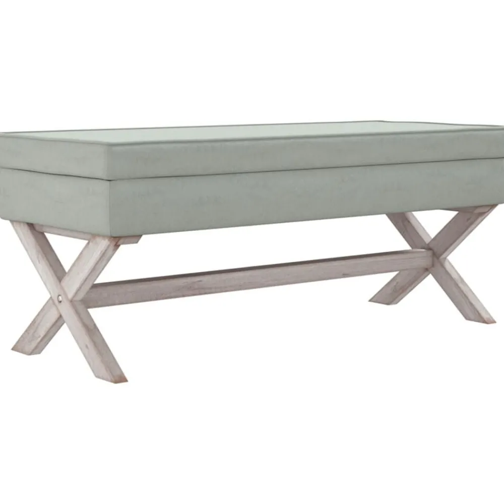 Bancs-vidaXL Tabouret de rangement 110x45x49 cm Velours Gris clair
