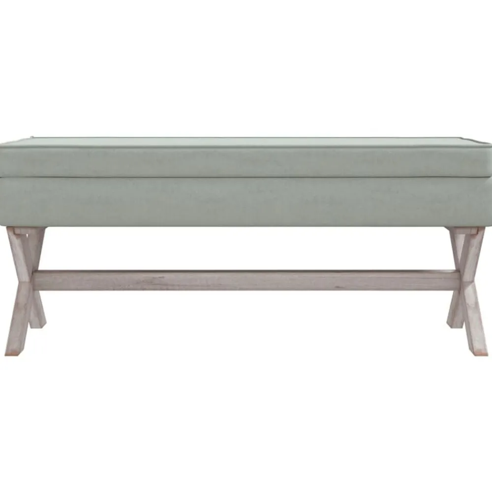 Bancs-vidaXL Tabouret de rangement 110x45x49 cm Velours Gris clair