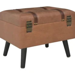 vidaXL Tabouret de rangement 40 cm Similicuir