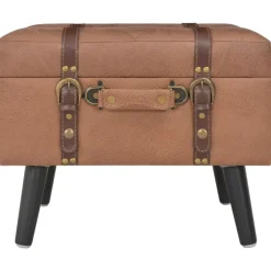vidaXL Tabouret de rangement 40 cm Similicuir