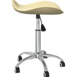 vidaXL Tabouret de salon et spa Crème Similicuir