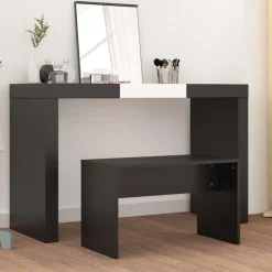 Bancs-vidaXL Tabouret de toilette 70x35x45 cm Bois d'ingénierie Noir