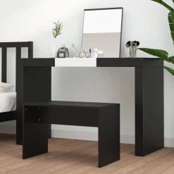 Bancs-vidaXL Tabouret de toilette 70x35x45 cm Bois d'ingénierie Noir