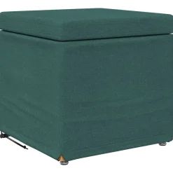 Fauteuils Et Chaises-vidaXL Tabouret 41 x 41 x 40 cm Tissu et bois stratifié Vert foncé
