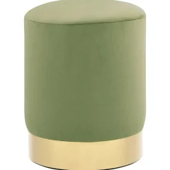 Fauteuils Et Chaises-vidaXL Tabouret et doré Velours 28 x 36 cm Vert moutarde