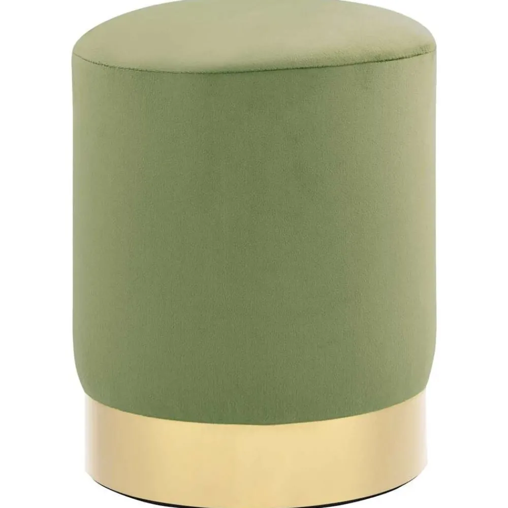 Fauteuils Et Chaises-vidaXL Tabouret et doré Velours 28 x 36 cm Vert moutarde