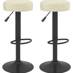 vidaXL Tabourets de bar lot de 2 crème velours