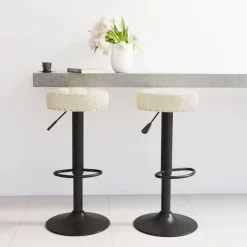 vidaXL Tabourets de bar lot de 2 crème velours