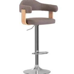 Fauteuils Et Chaises-vidaXL Tabourets de bar lot de 2 bois courbé et tissu Taupe