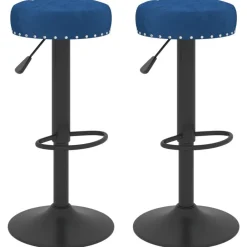 Fauteuils Et Chaises-vidaXL Tabourets de bar lot de 2 velours Bleu