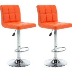 Fauteuils Et Chaises-vidaXL Tabourets de bar lot de 2 similicuir Orange