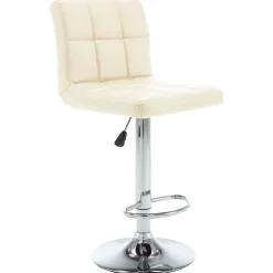 vidaXL Tabourets de bar lot de 2 crème similicuir