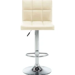 vidaXL Tabourets de bar lot de 2 crème similicuir