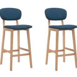Fauteuils Et Chaises-vidaXL Tabourets de bar lot de 2 tissu Bleu