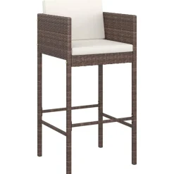 vidaXL Tabourets de bar lot de 2 avec coussins résine tressée