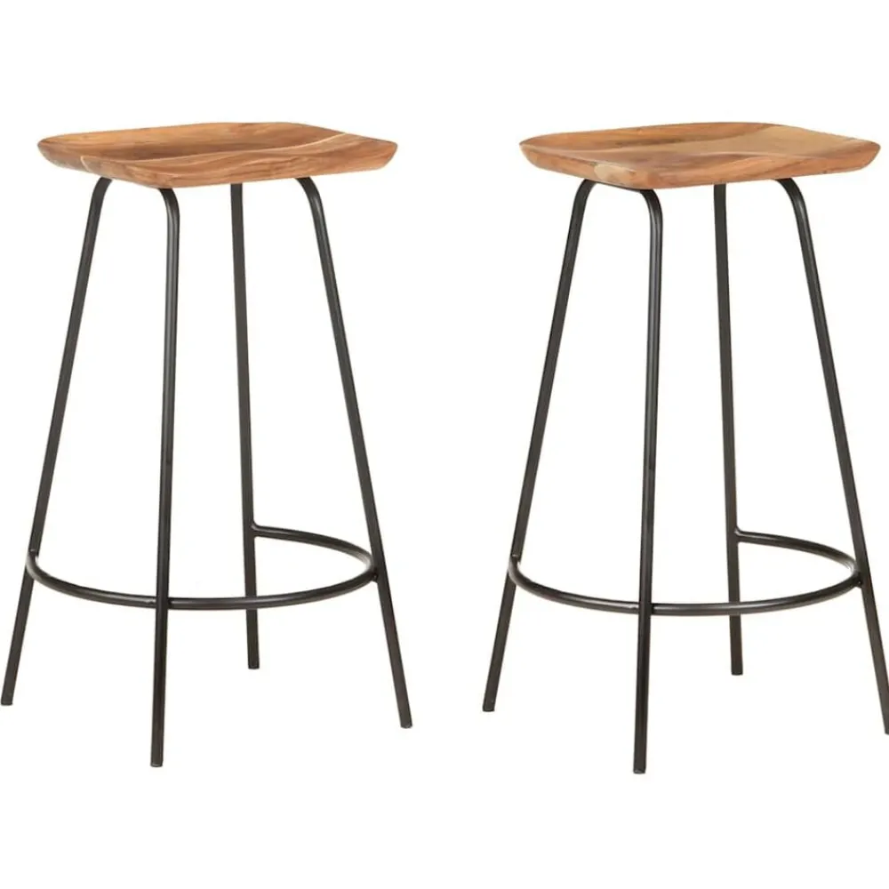 vidaXL Tabourets de bar lot de 2 bois d'acacia solide