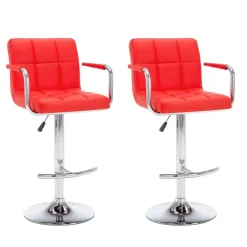 Fauteuils Et Chaises-vidaXL Tabourets de bar lot de 2 similicuir Rouge