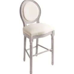 Fauteuils Et Chaises-vidaXL Tabourets de bar lot de 2 blanc lin