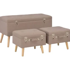 vidaXL Tabourets de rangement lot de 3 Tissu