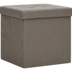 vidaXL Tabourets de rangement pliables lot de 2 faux lin