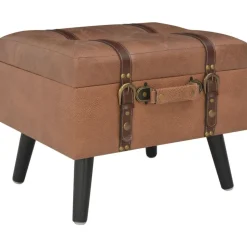 Bancs-vidaXL Tabourets de rangement lot de 3 Similicuir Marron