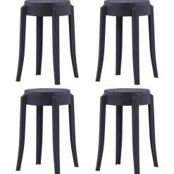 vidaXL Tabourets empilables lot de 4 plastique