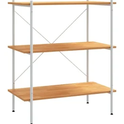 Étagères-vidaXL Étagère à 3 niveaux Blanc et chêne 80x40x92 cm blanc et ch&ecirc;ne