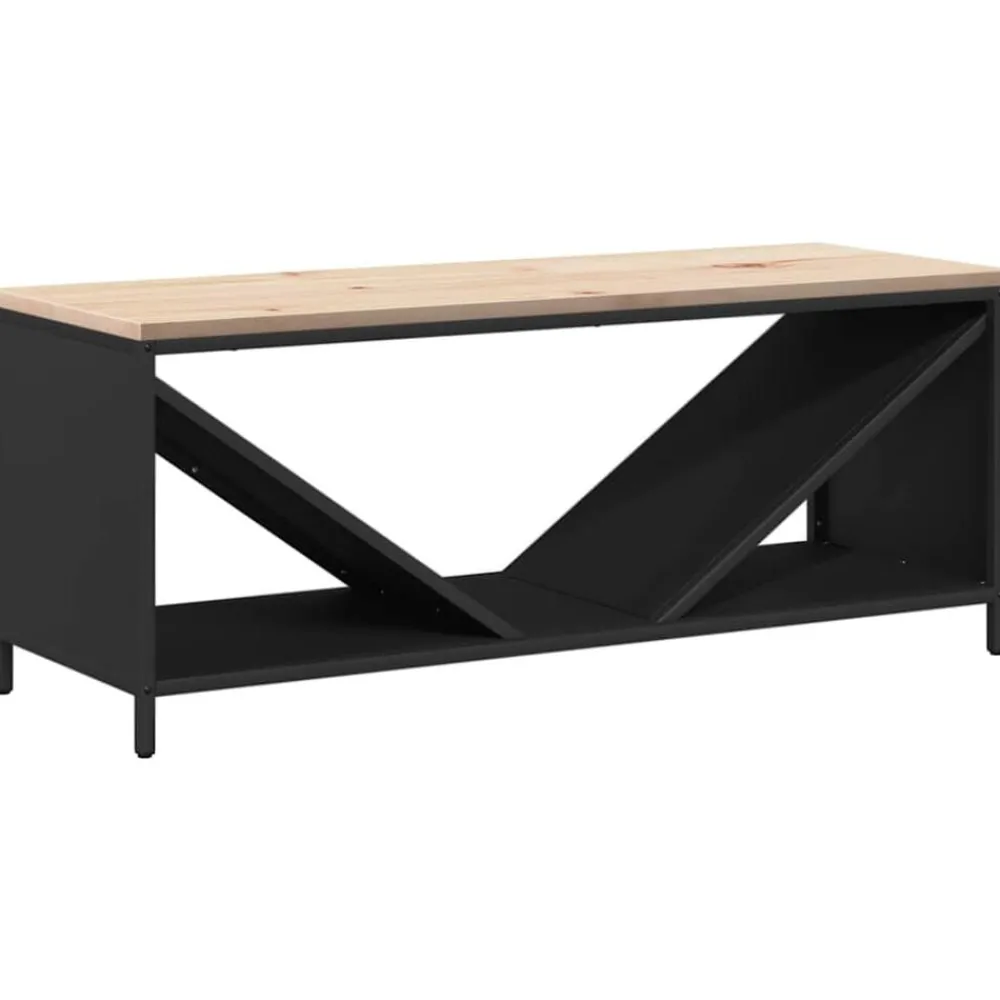 Accessoires Pour Cheminées & Poêles À Bois-vidaXL Étagère à bois de chauffage avec plateau en bois Noir