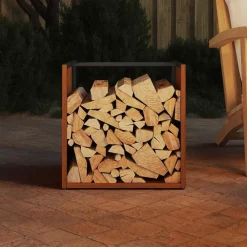Accessoires Pour Cheminées & Poêles À Bois-vidaXL Étagère à bois 40x40x40 cm Acier résistant aux intempéries