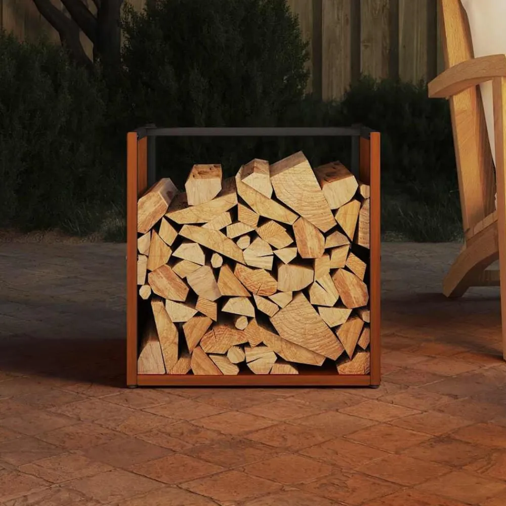 Accessoires Pour Cheminées & Poêles À Bois-vidaXL Étagère à bois 40x40x40 cm Acier résistant aux intempéries
