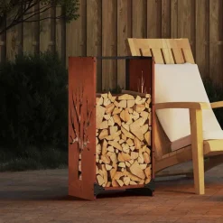 Accessoires Pour Cheminées & Poêles À Bois-vidaXL Étagère à bois 40x30x80 cm Acier résistant aux intempéries