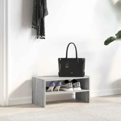 Produits Ménagers-vidaXL Étagère à chaussures empilable 60x30x30,5 cm Sonoma gris