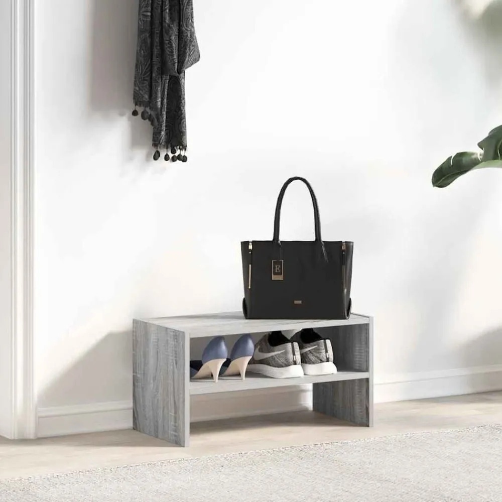 Produits Ménagers-vidaXL Étagère à chaussures empilable 60x30x30,5 cm Sonoma gris